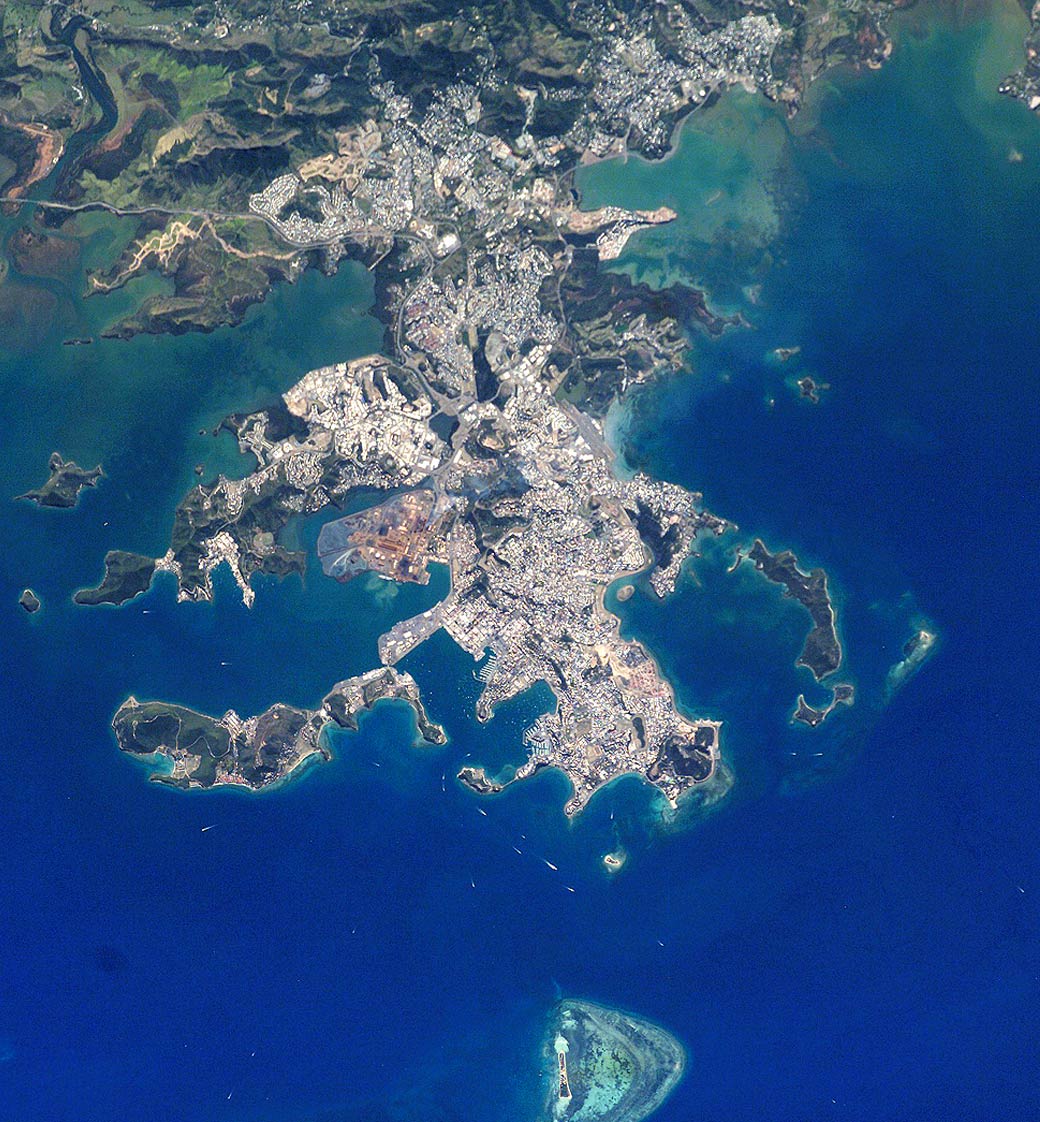 Vue satellite de Nouméa (Nouvelle-Calédonie)