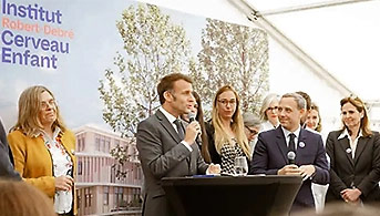 Première pierre de l’Institut Robert-Debra du Cerveau de l’Enfant en présence du Président de la République